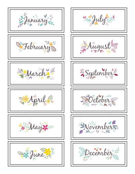 Spruce up your tot's holiday basket with these cute crafts. 7 Best Free Printable Month Names - printablee.com