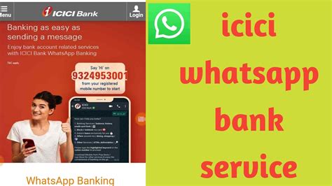 How To Use Icici Whatsapp Banking Services Youtube