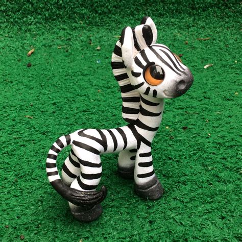 Cute Zebra By Galactic Menagerie Zebra Clay Figures Cute Zebra