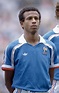 Jean Tigana lines up for France before the FIFA World Cup 3rd4th place ...