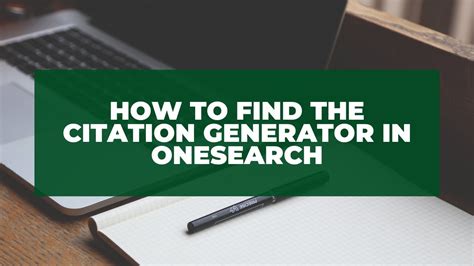 Using The Citation Generator In Onesearch Youtube