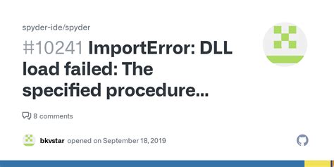 Importerror Dll Load Failed The Specified Procedure Could Not Be