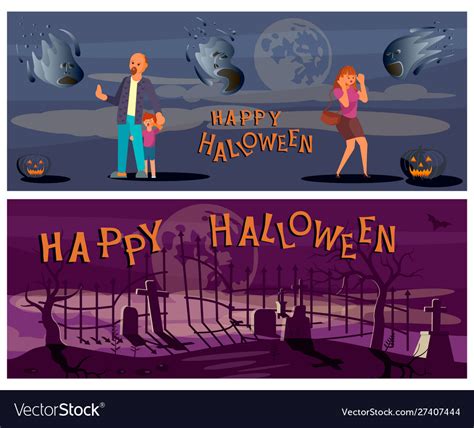 Happy Halloween Banner Template Royalty Free Vector Image