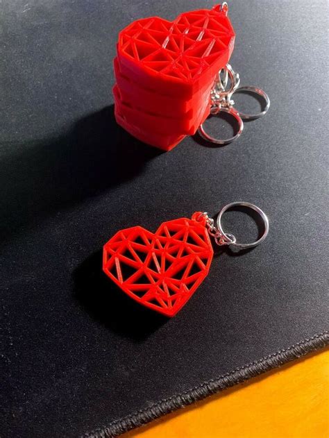 New 3d Printed Geometric Heart Keychain Ebay 3d Printing Art 3d