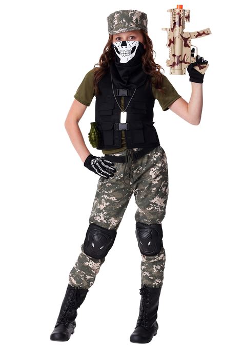 Girls Exclusive Stealth Soldier Costume