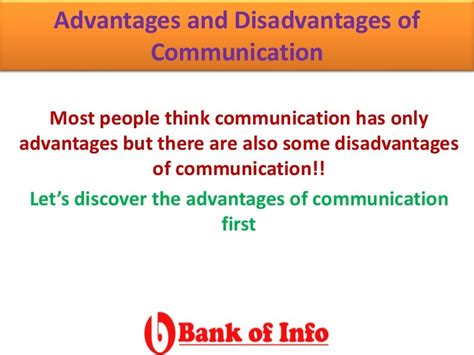 Advantages And Disadvantages Of Communication