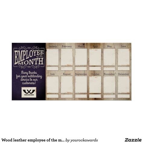 Wood Leather Employee Of The Month Photo Display Poster Incentives For Employees Engagement