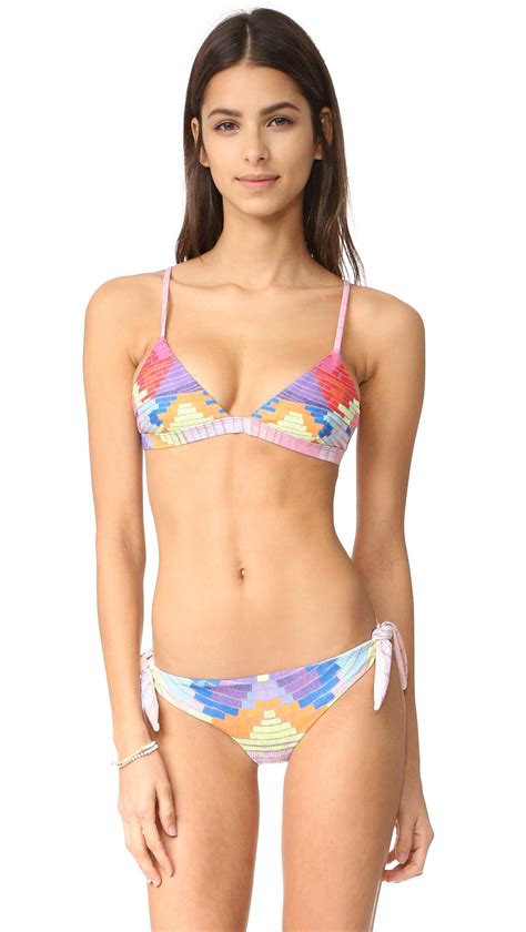Mara Hoffman Chey Bikini Top In Purple Wheretoget
