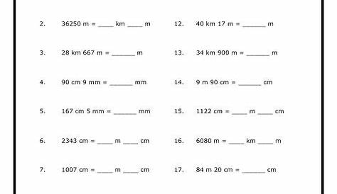 6th grade math metric unit worksheets | Measurement worksheets, School