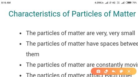 Characteristics Of Particles Of Matter Youtube