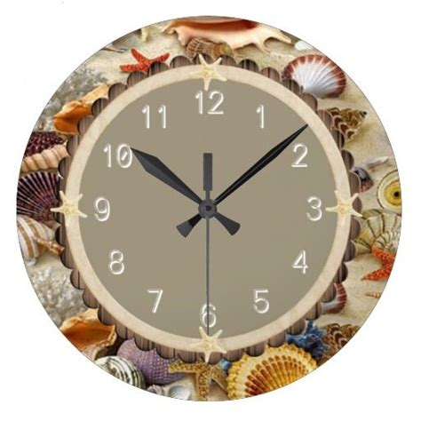 Buy unique, decorative wall clocks online from bigsmall. Fancy Seashells Wall Clock >> http://www.zazzle.com/fancy ...
