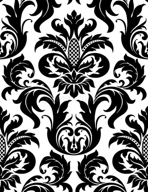 Vector Seamless Floral Damask Pattern Stock Vector Illustration Of