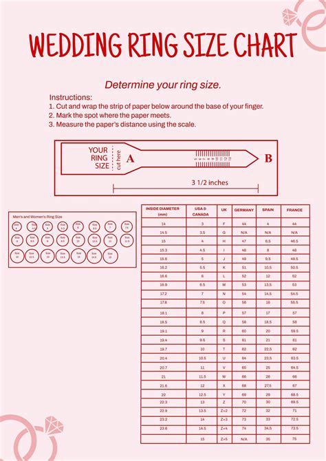 Engagement Wedding Ring Size Chart Printable Ring Siz