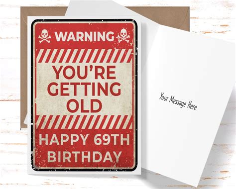 Funny 69th Birthday Card For Him 69th Birthday Card For Best Etsy