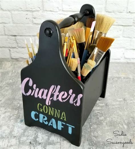 Paint Brush Holder And Organizing Craft Supplies With Upcycling Ideas