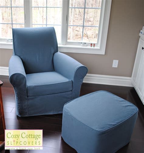This set includes a lounge chair and matching ottoman. Cozy Cottage Slipcovers: Chair and Ottoman Slipcover