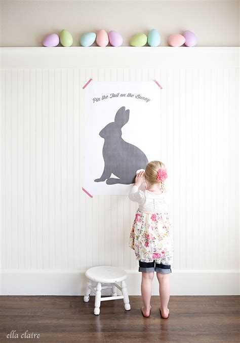 Pin The Tail On The Bunny Free Easter Printable Ella Claire And Co