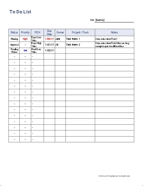 list template  excel  organized