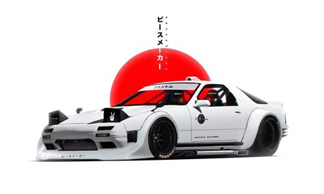 Wallpaper Japan White Simple Background Render Artwork Jdm