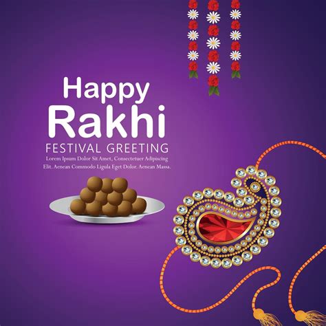 Happy Rakhi Celebration Greeting Card With Vector Rakhi 2385048 Vector