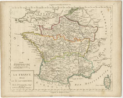 Antique Map Of France By Delamarche C1800 By J Lattre 1800 Map
