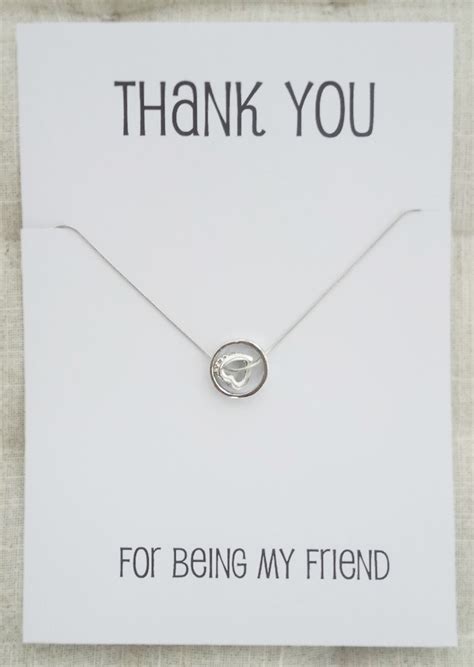 Thank You For Being My Friend T Card Heart And Ring Pendants