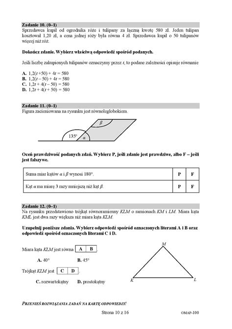 Próbny egzamin ósmoklasisty 2020: Matematyka - zobacz odpowiedzi do ...