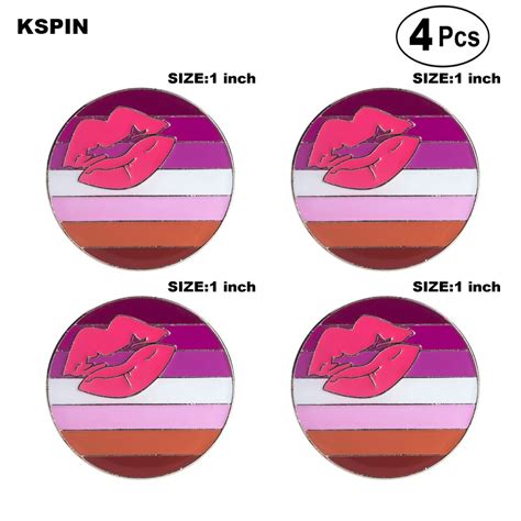Lipstick Lesbian Lapel Pin Flag Badge Brooch Pins Badges Pcs Badges