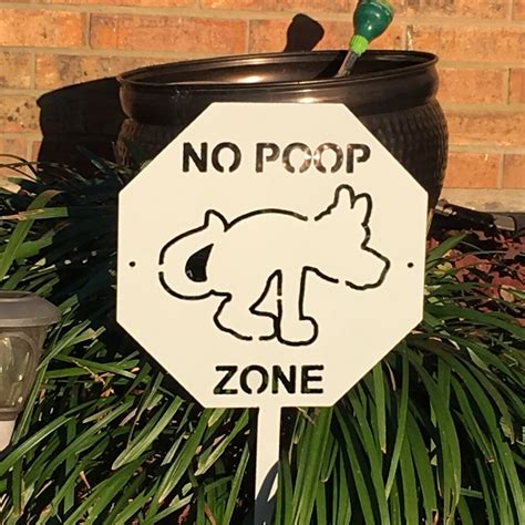 Dog Poop Sign Metal Dog Poop Sign No Poop Sign No Poop Zone Etsy