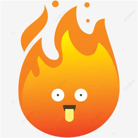 Fire Emoji Tongue Expression Vector Fire Emoticon Tongue Png And