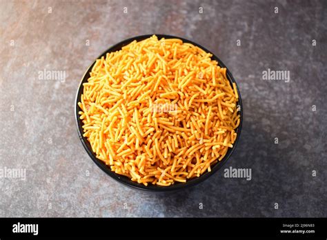 Sev Crunchy Indian Snack Food Made From Chickpea Flour Stock Photo Alamy
