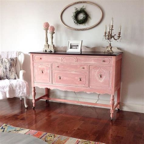 Chalk Paint Buffet Pale Pink Layered Furniture Repurposed Patio