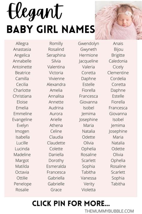 180 Elegant Baby Girl Names Baby Girl Names Unique Cute Baby Girl