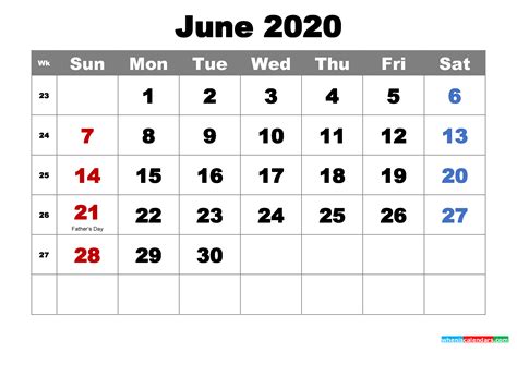 June 12, 2017 was the 17th day of ramadan (muslim obsrvance). Free Printable June 2020 Calendar with Holidays as Word ...