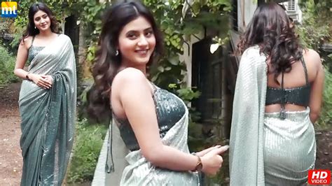 anjali arora looks sexy in saree at sajna hai mujhe song event wishes bigg boss contestant