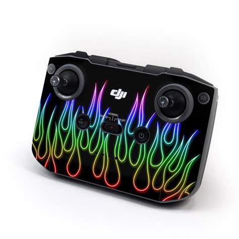 Dji Rc N1 Controller Skin Rainbow Neon Flames Decalgirl