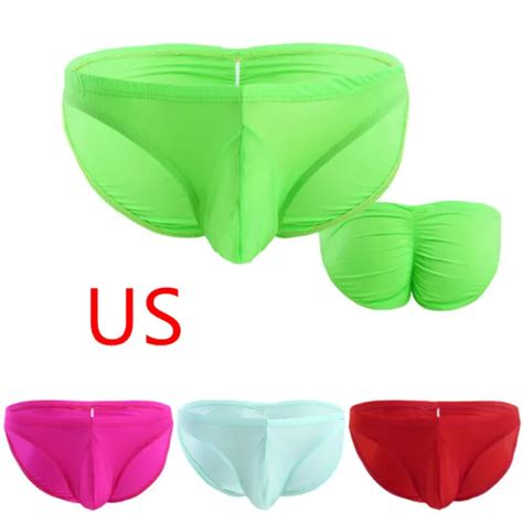 Us Mens Underwear Silky Thongs Sissy Panties Bulge Pouch Briefs Sheer