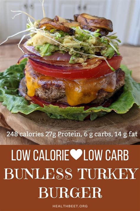 Quick Bunless Turkey Burger With Low Calorie Topping Ideas Health Beet