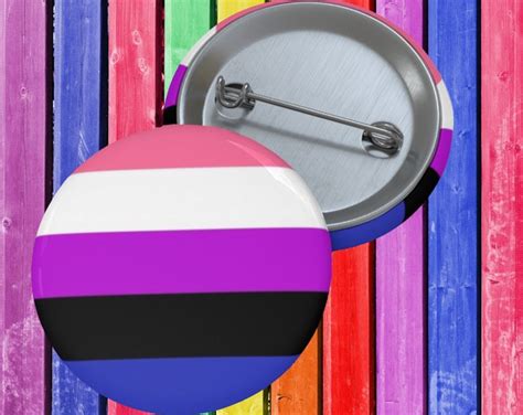 genderqueer flag pin button lgbtq button etsy