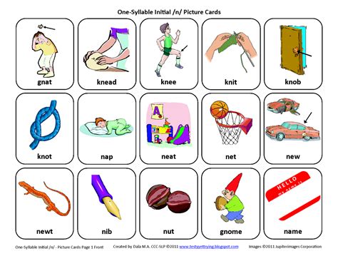 Testy Yet Trying Initial N Free Speech Therapy Articulation Picture Cards