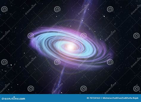 Galaktyka I Czarna Dziura W Centrum Ilustracji Ilustracja Złożonej Z