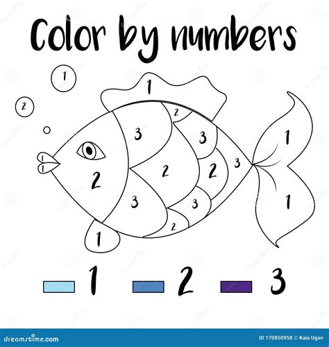 Coloring Page Color By Numbers Educational Children Game Drawing Kids