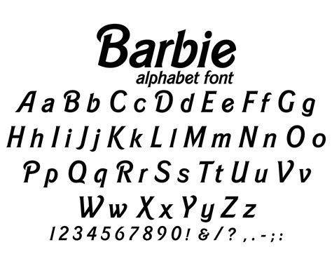 Barbie Alphabet Font Barbie File TTF OTF Etsy