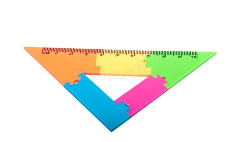 Colorful Plastic Ruler In Different Color Isolated Stock Image Image