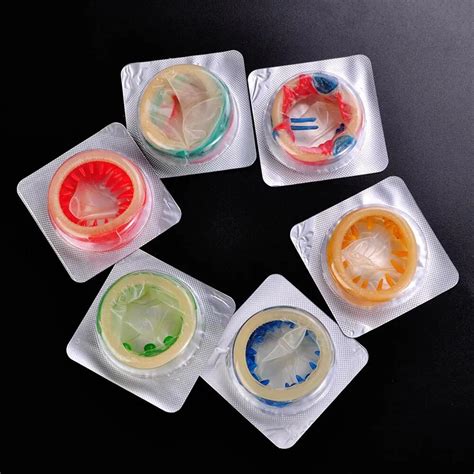 buy 6pcs set adult lubricated condom latex dotted massage ribbed stimulate sex