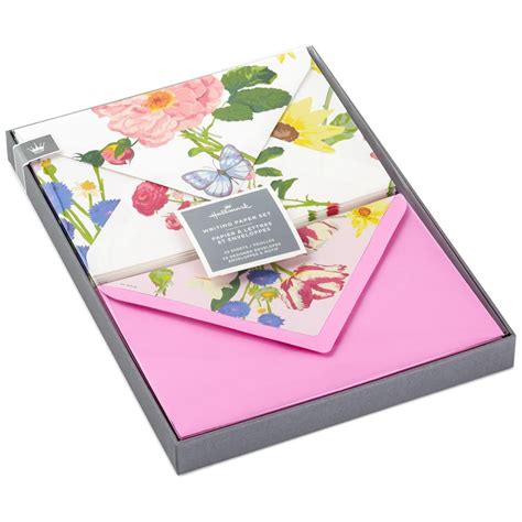 Garden Party Paper And Envelopes Stationery Set Box Of 20 Designed