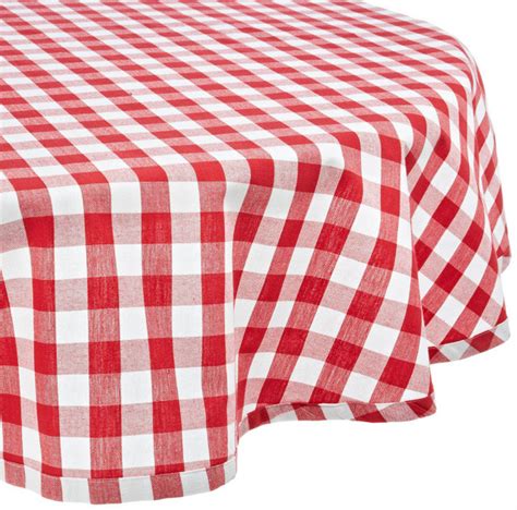 Dii Red White Checkers Tablecloth Round Farmhouse Tablecloths