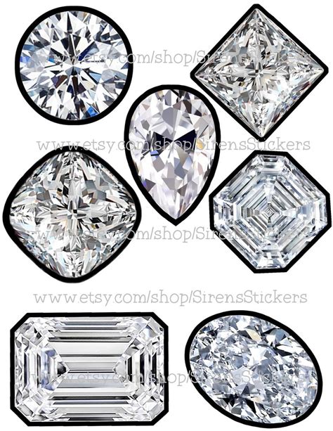 Printable Diamond Stickers Large Size Engagment Party Etsy