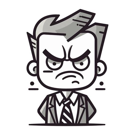 Premium Vector Angry Businessman Cartoon Vector Illustration