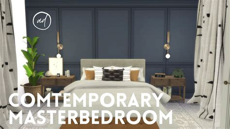 Contemporary Master Bedroom Sims 4 Cc Speed Build Youtube